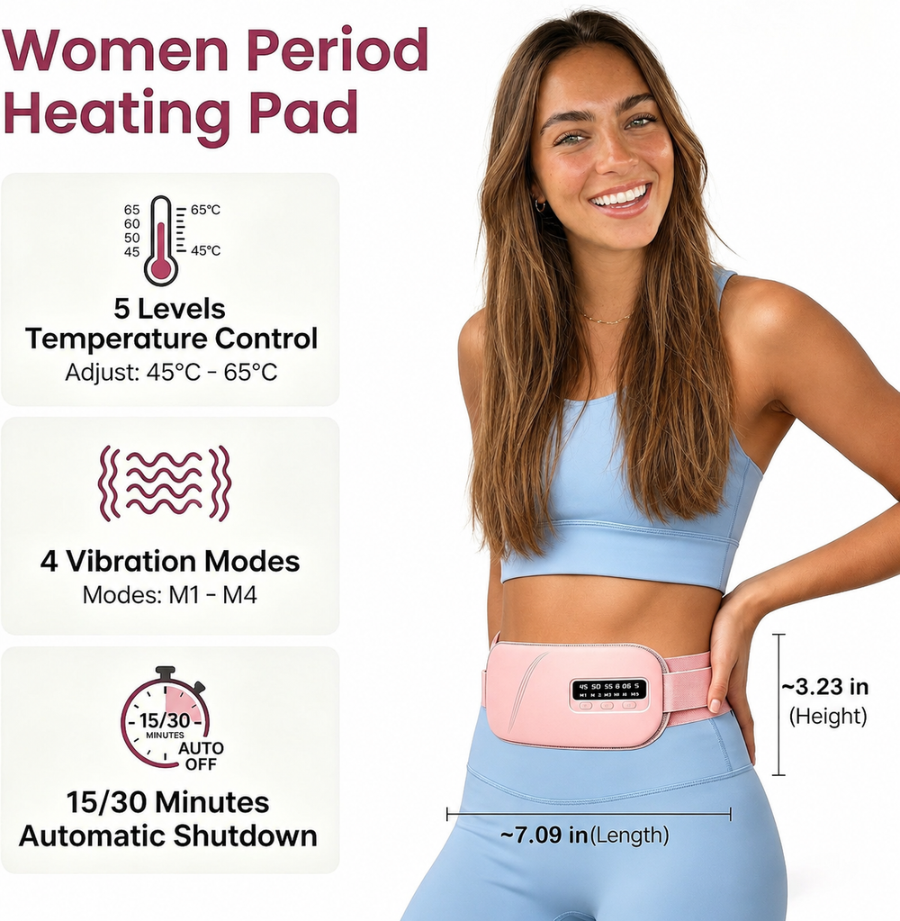 Cinturón térmico menstrual 3 en 1 con calor y masaje