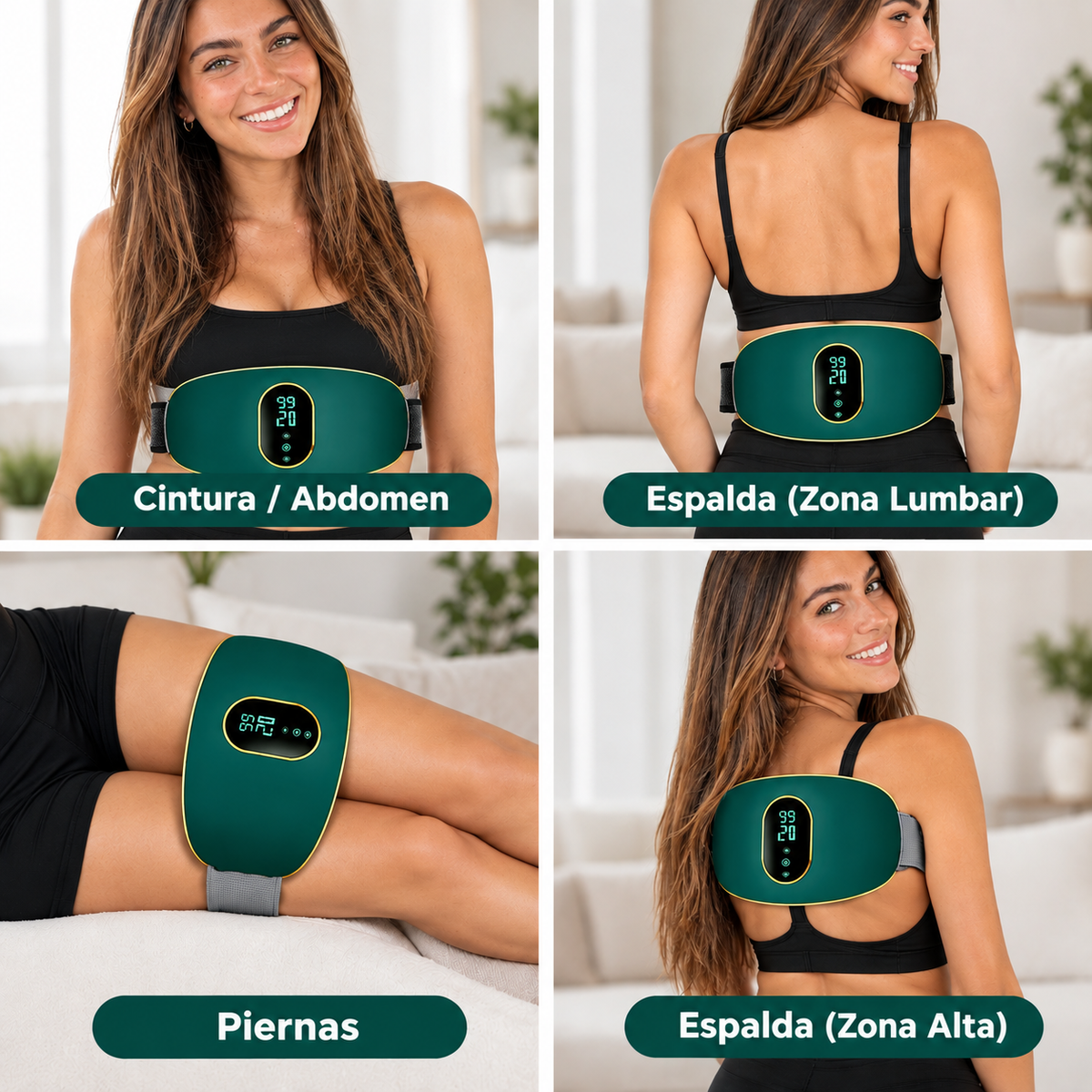 Cinturón de masaje para cintura, abdomen y piernas