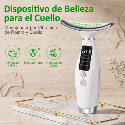 Masajeador facial y de cuello con luz LED