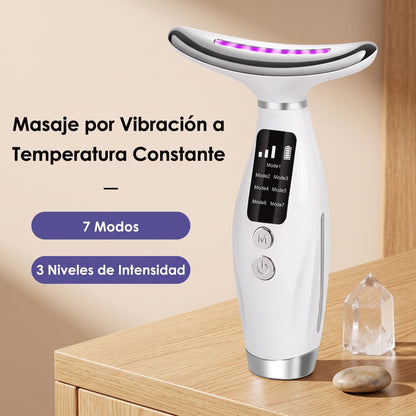 Masajeador facial y de cuello con luz LED