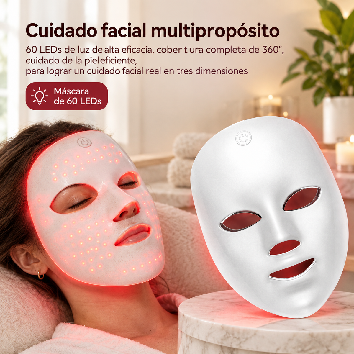 Máscara Facial, Fototerapia Antiarrugas