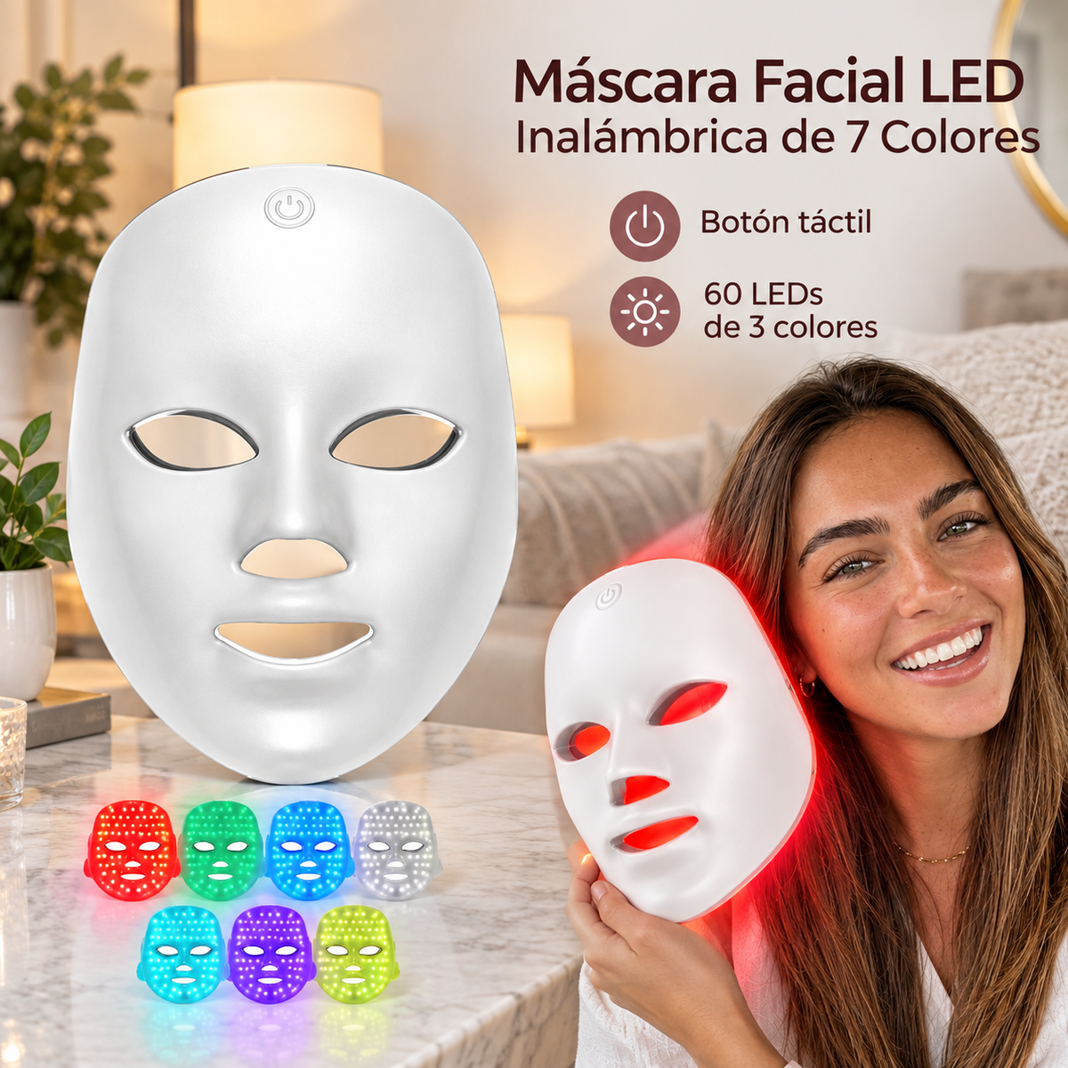 Máscara Facial, Fototerapia Antiarrugas