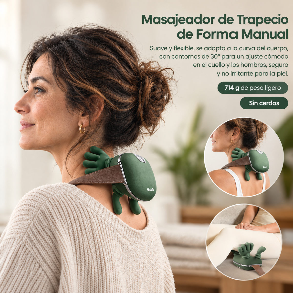 Masajeador de cuello con efecto mano real